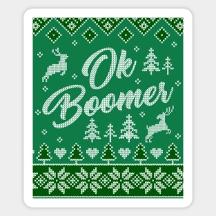 OK Boomer Funny Ugly Christmas Sticker